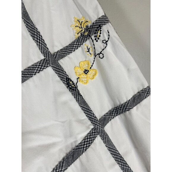 Koret Francisca Floral Jacket L White Full Zip Embroidery Checks Retro Classic - Picture 8 of 14